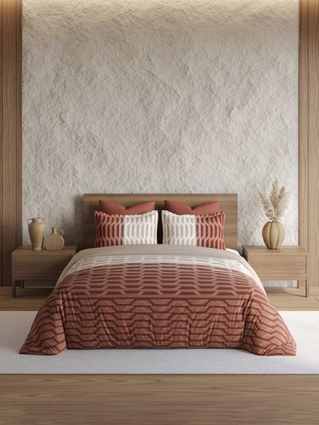 Decor Linear Fade Cinnamon Stick Double Bed Sheet Set