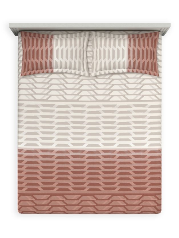 Decor Linear Fade Cinnamon Stick Double Bed Sheet Set