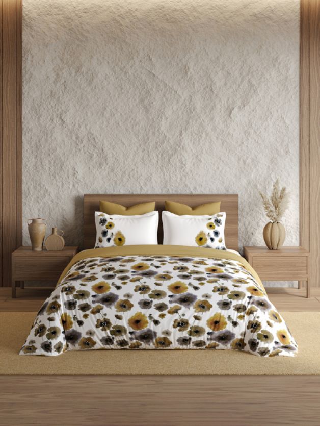 Decor Garden Spot Mustard Gold Double Bed Sheet Set