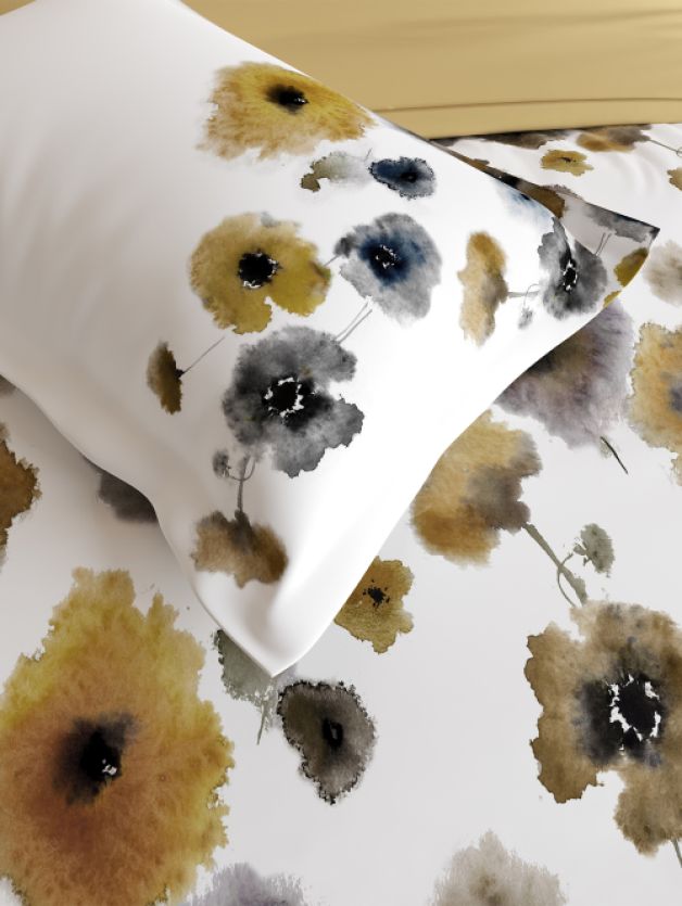 Decor Garden Spot Mustard Gold Double Bed Sheet Set