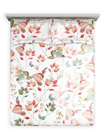 Decor Spring Field Mineral Red Radiance Double Bed Sheet Set