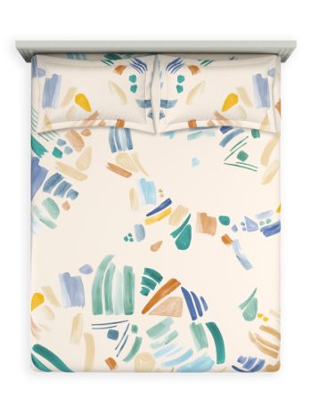 Decor Canvas Play Pastel Turquoise Radiance Double Bed Sheet Set
