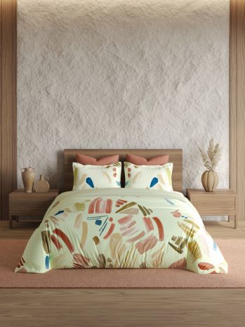 Decor Canvas Play Salmon Rose Radiance Double Bed Sheet Set