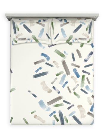 Decor Stroke Play Misty Blue Radiance Double Bed Sheet Set