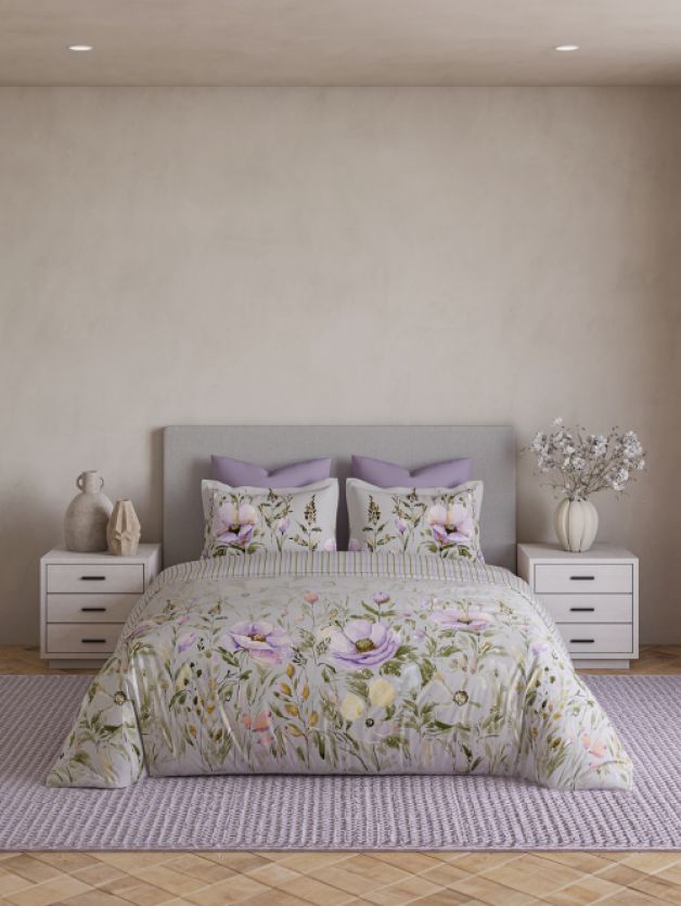 Decor Bloom Valley Orchid Petal Double Bed In a Beg