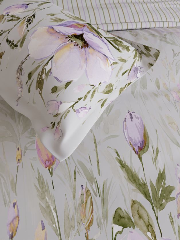 Decor Bloom Valley Orchid Petal Double Bed In a Beg