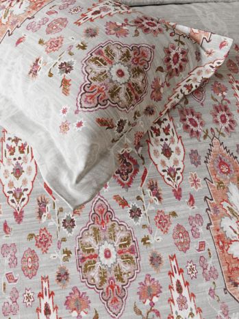 Decor Ethnic Edit Silver Primary King Fitted Sheet Set