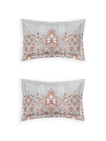Decor Ethnic Edit Silver Primary King Fitted Sheet Set