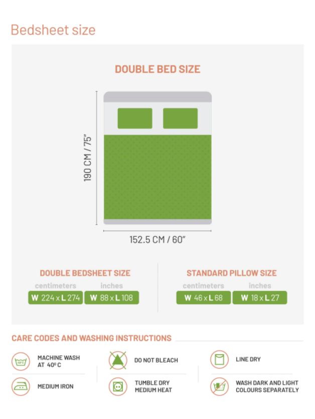 Decor Luxora Fog Double Bed Sheet Set