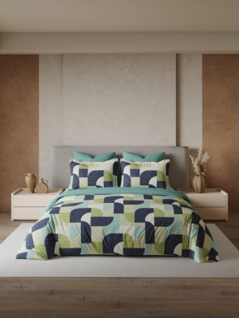 Decor Tesella Pool Blue Omega Double Bed Sheet Set