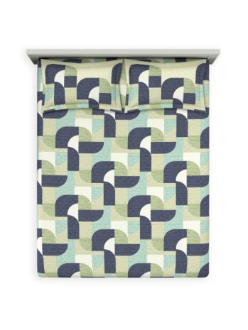 Decor Tesella Pool Blue Omega Double Bed Sheet Set