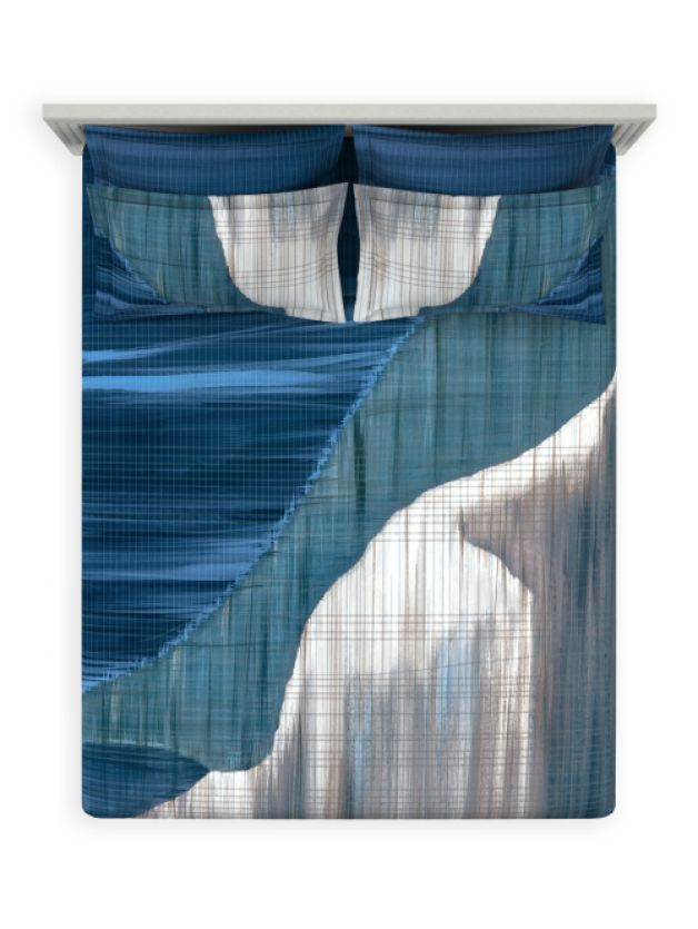 Decor Luxion Dark Blue Double Bed Sheet Set
