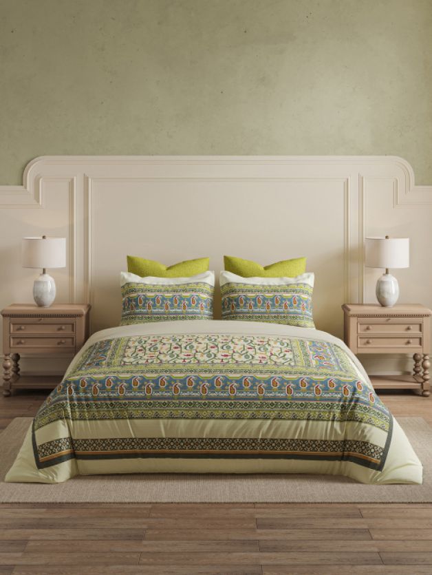 Decor Mridu Jaal Lentil-sprout Double Bed Sheet Set