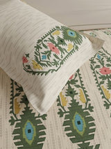 Decor Kusumit Olive Branch Jamdani Double Bed Sheet Set