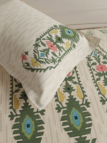 Decor Kusumit Olive Branch Jamdani Double Bed Sheet Set