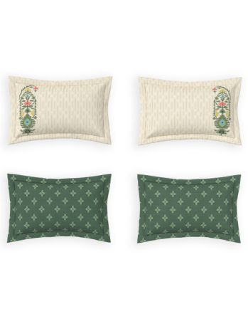Decor Kusumit Olive Branch Jamdani Double Bed Sheet Set