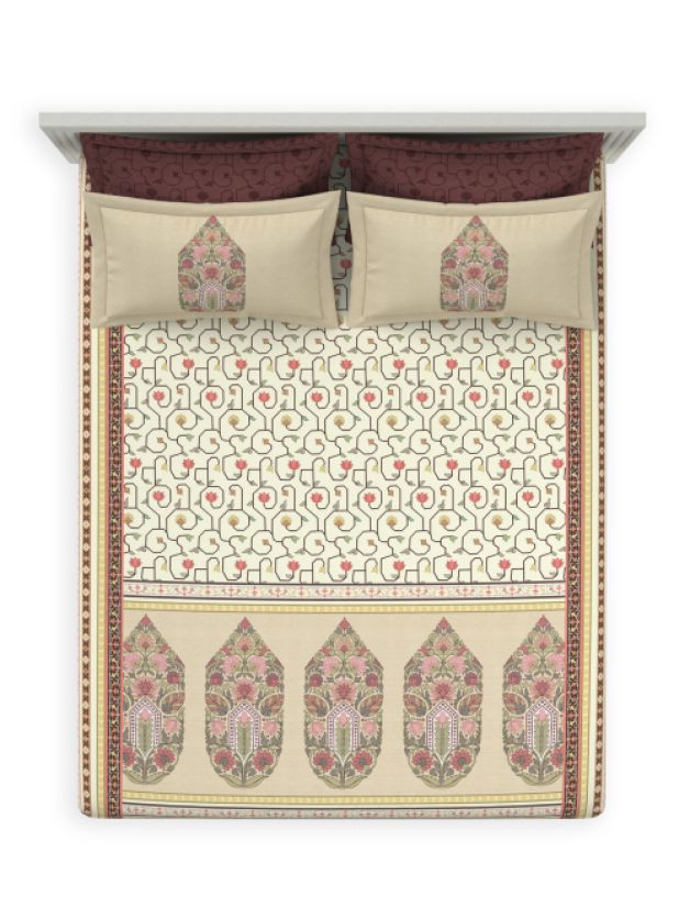 Decor Shahbutta Withered Rose Double Bed Sheet Set