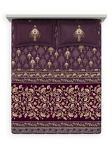 Decor Shahi Jaal Forest Plum Sanganeri Double Bed Sheet Set