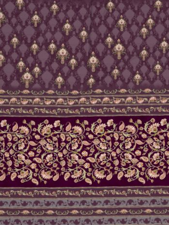 Decor Shahi Jaal Forest Plum Sanganeri Double Bed Sheet Set