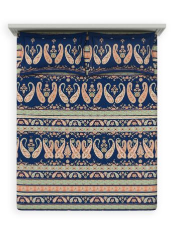 Decor Neel Mehfil Roayl Indigo Sanganeri Double Bed Sheet Set