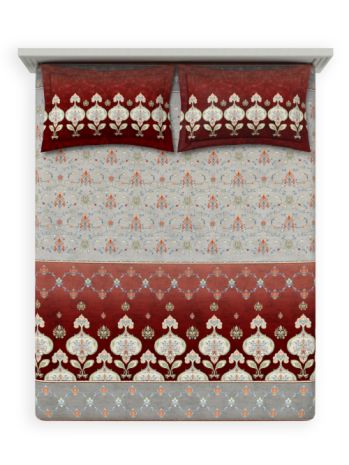 Decor Mehrab Madder Clay Sanganeri Double Bed Sheet Set