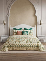 Decor Gulmeher Pearled Ivory Sanganeri Double Bed Sheet Set