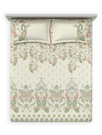 Decor Gulmeher Pearled Ivory Sanganeri Double Bed Sheet Set