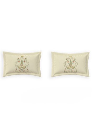 Decor Jharokha Bagh Silk Blush Sanganeri Double Bed Sheet Set