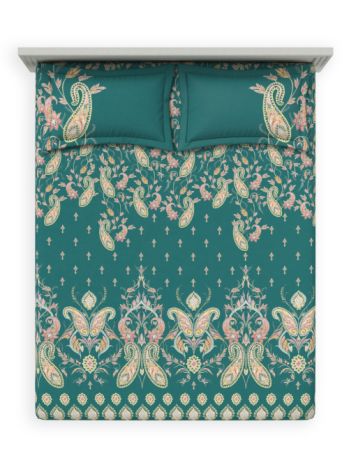 Decor  Gulnaar Imperial Teal Double Bed Sheet Set