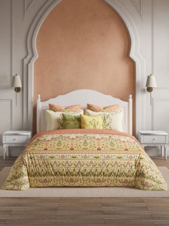 Decor Jharokha Bagh Silk Blush Sanganeri Double Beding Set