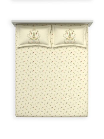 Decor Jharokha Bagh Silk Blush Sanganeri Double Beding Set