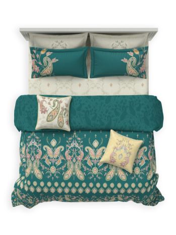 Decor Gulnaar Imperial Teal Sanganeri Double Bedding