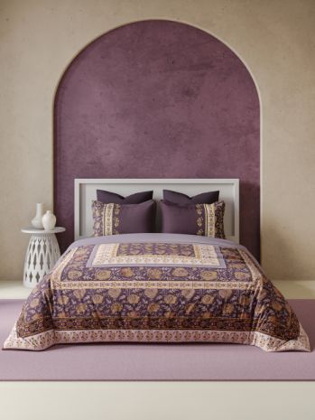 Decor Gracie Black Plum Bahara Double Bed Sheet Set