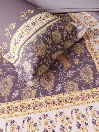 Decor Gracie Black Plum Bahara Double Bed Sheet Set