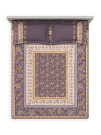 Decor Gracie Black Plum Bahara Double Bed Sheet Set