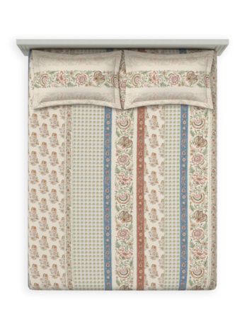 Decor Celeste Brick Dust Bahara Double Bed Sheet Set