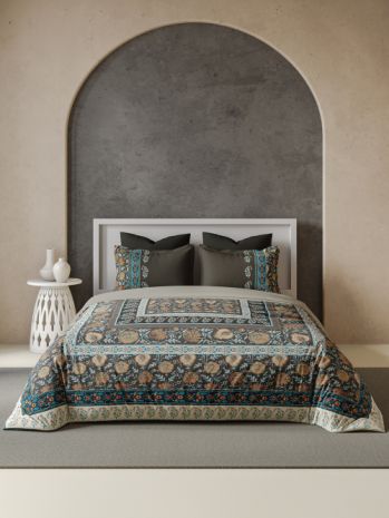 Decor Belina Gunmetal Bahara Double Bed Sheet Set