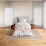Spaces Essentials 100% Cotton Single Quilt, 144 TC, Floral, Light Grey