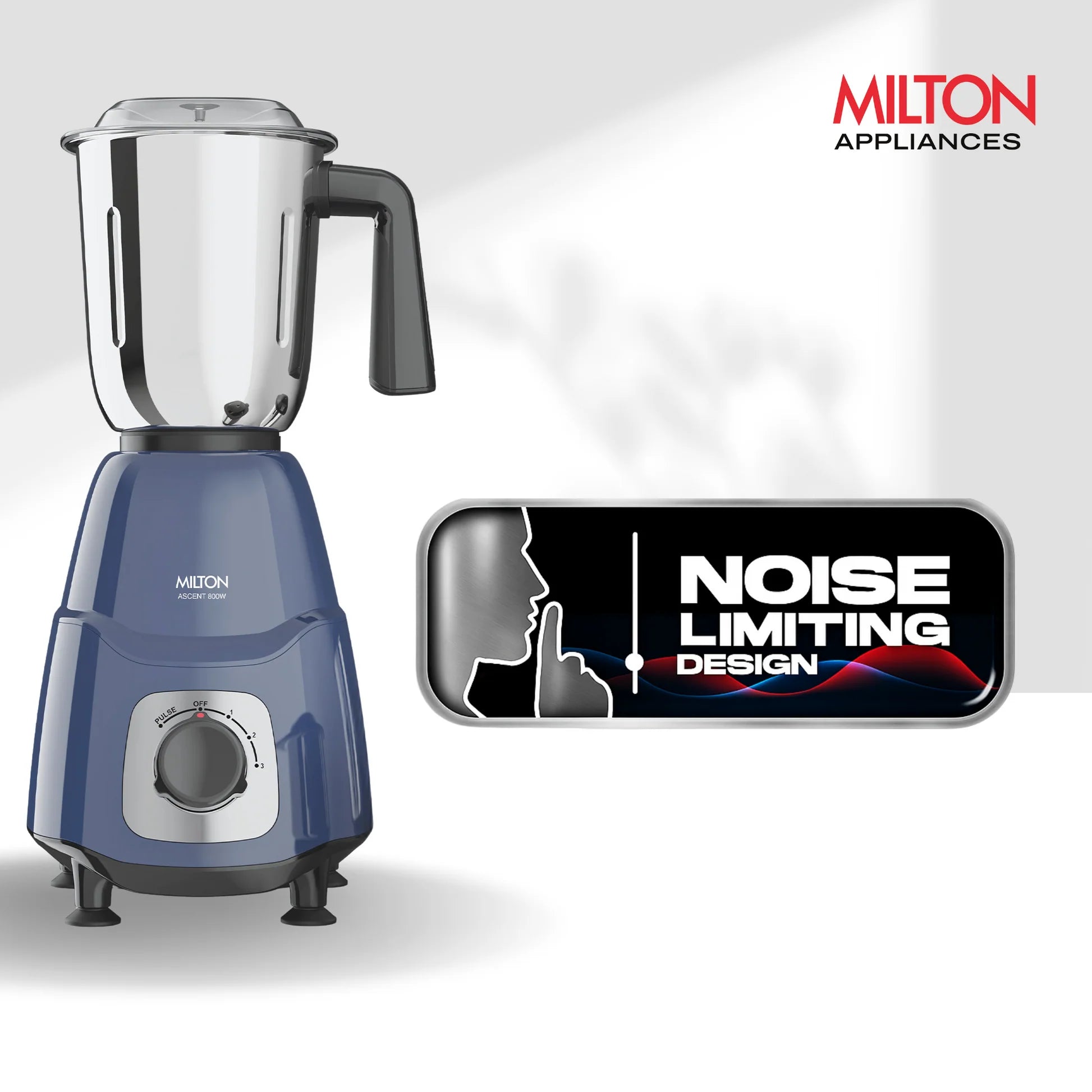 Milton Ascent Mixer Grinder 3 jar 800w