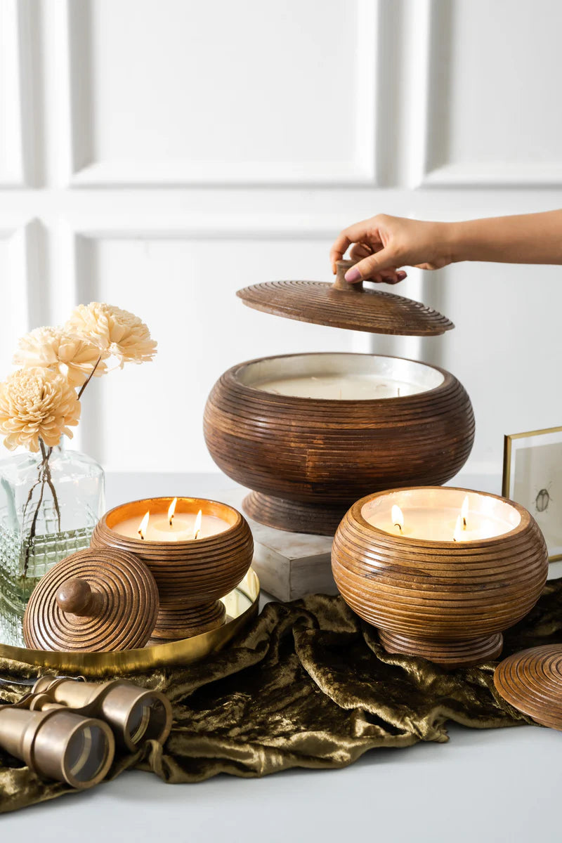 Doft Wooden - Carved Lid Jar | Blushing Santal