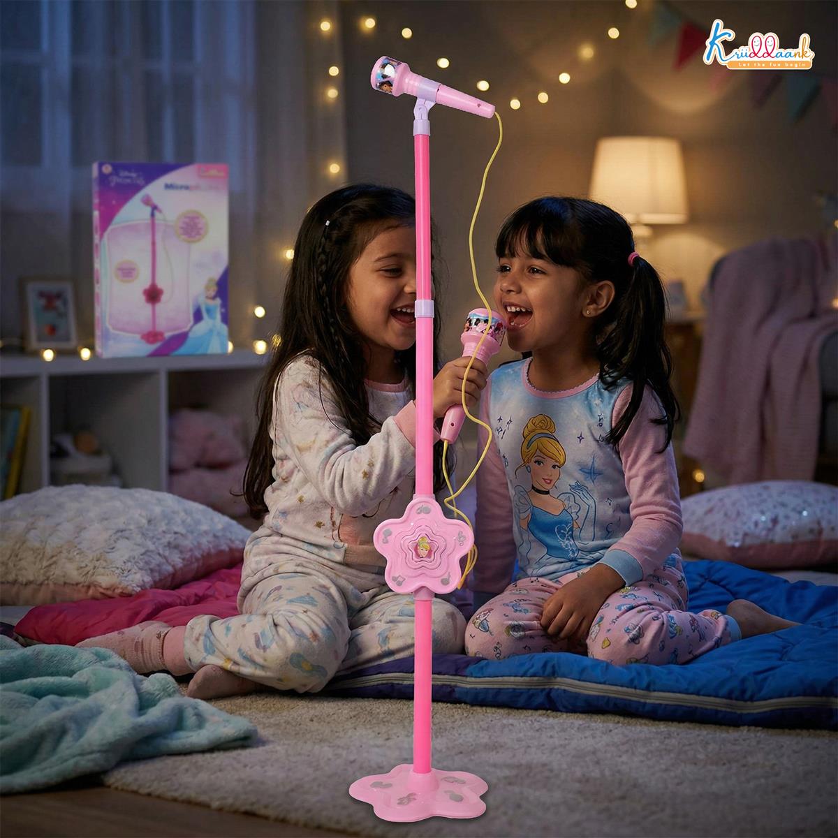 Kriiddaank Disney Princess Portable Karaoke Microphone for Kids with Adjustable Stand (Up to 106cm)