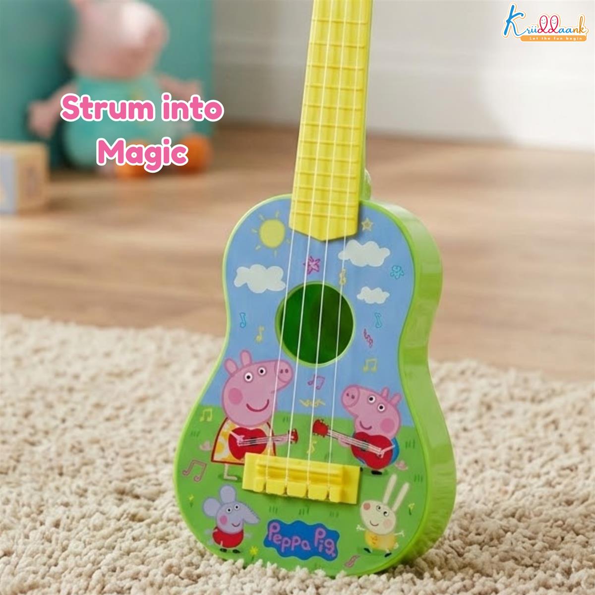 Kriiddaank Hasbro Peppa Pig Theme Big Guitar for Kids