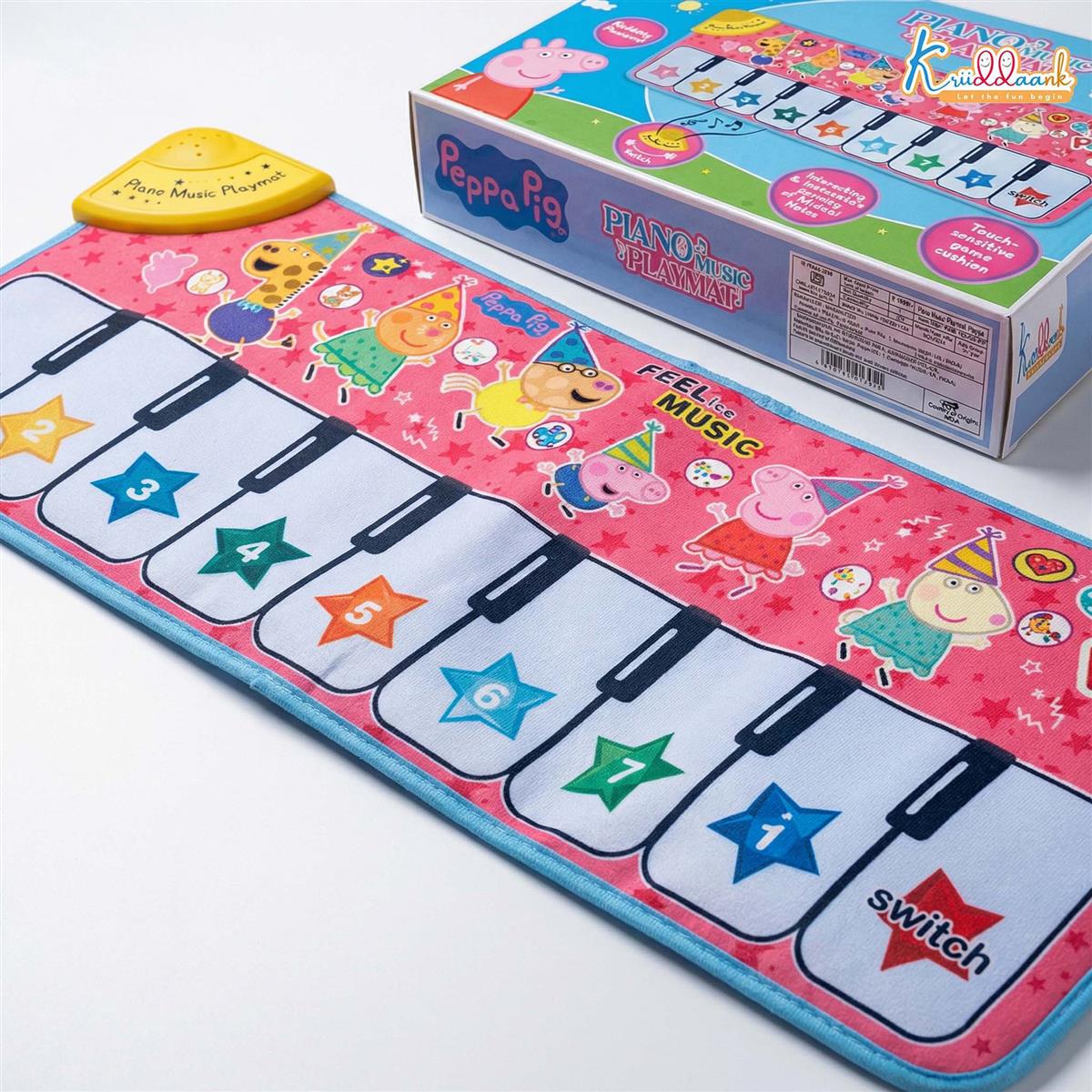 Kriiddaank Peppa Pig Piano Music Play Mat for Kids - 8 Keys & 3 Function Modes