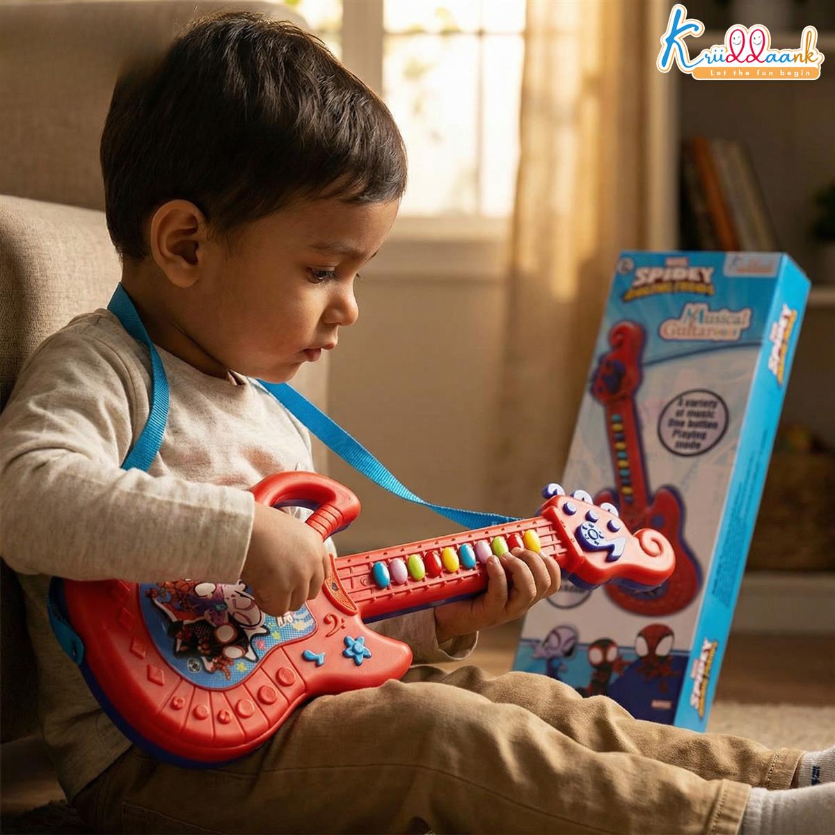 Kriiddaank Spiderman Musical Guitar for Toddlers - Junior Rockstar Sing