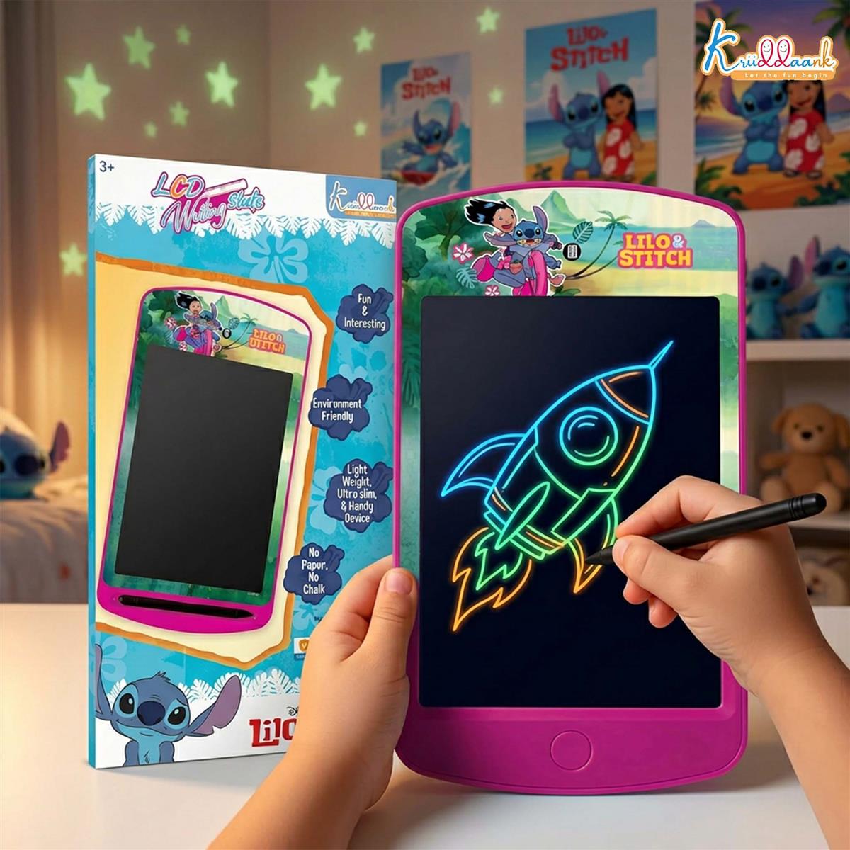 Kriiddaank Stitch LCD Writing Tablet 10.5 Inch Blue