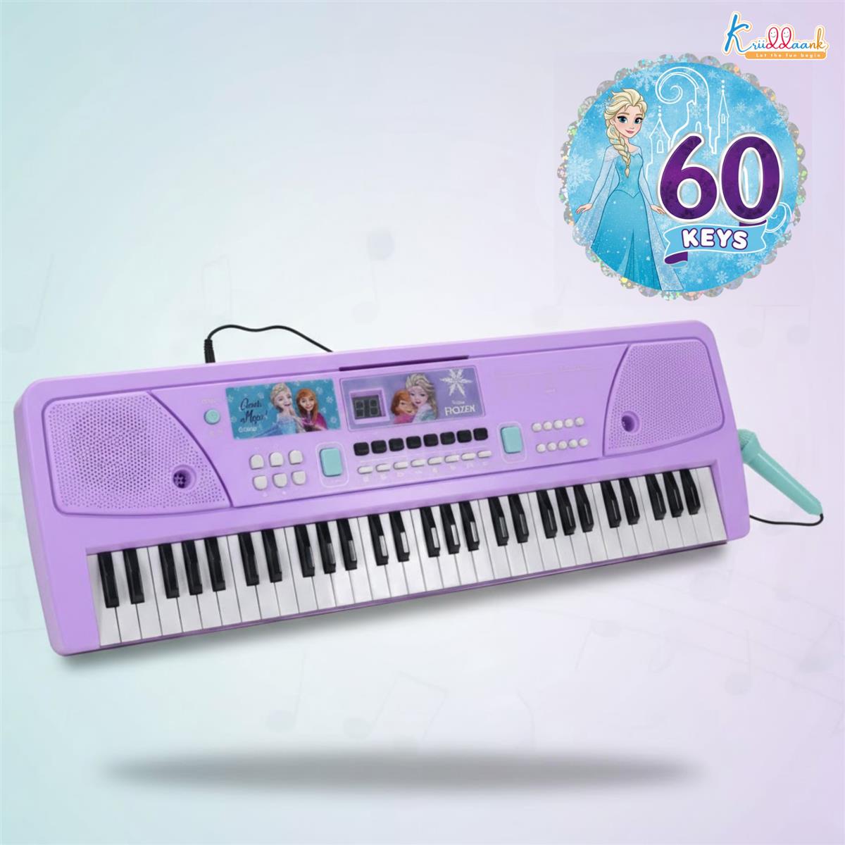 Kriiddaank Frozen Keyboard Piano for Kids - 61 Scale Organ Keys Purple