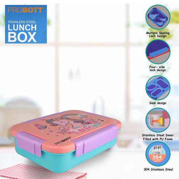 Probott Stainless Steel Lunch Box Green 710 ml