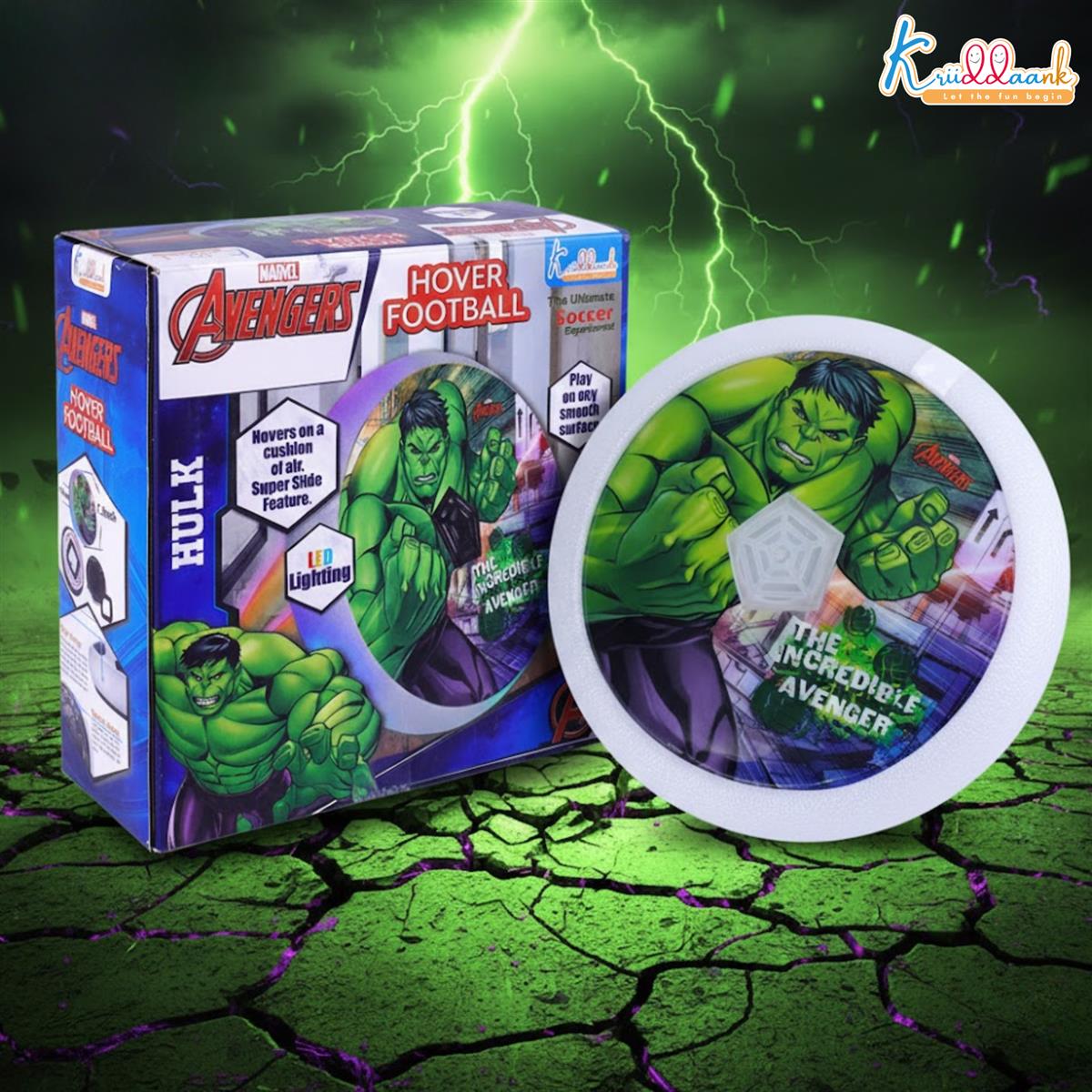 Kriiddaank Marvel Hulk Theme Hover Soccer Ball for Kids