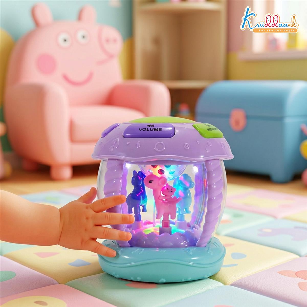 Kriiddaank Rotating Drum Musical Toy for Kids 3+ Years