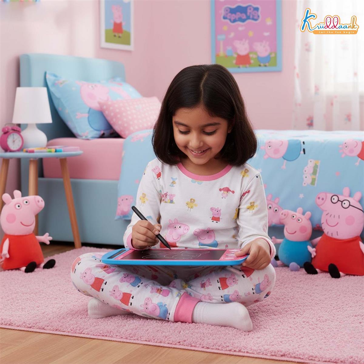 Kriiddaank Peppa Pig 10.5 Inch LCD Writing Tablet & Drawing Pad for Kids